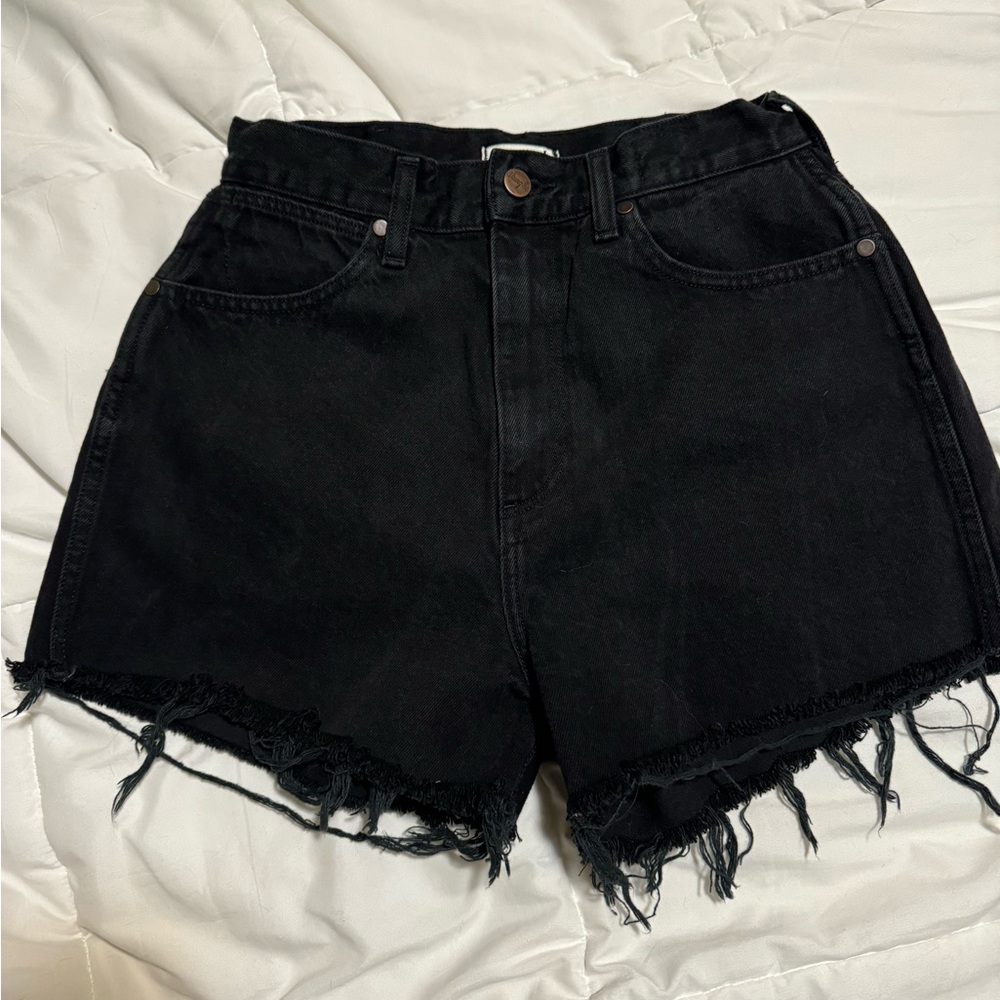 Wrangler Black Festival Denim Jean Shorts